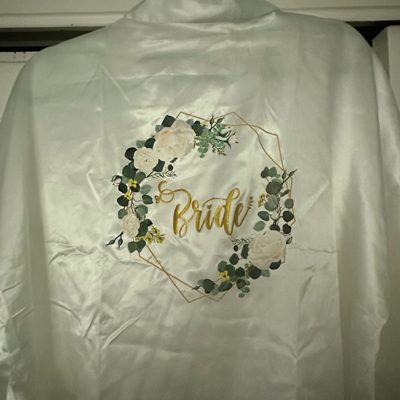 White Satin Bride Robe - Picture 2 of 5
